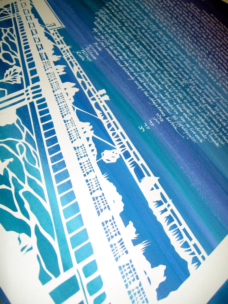 Wedding Art High Line Papercut Ketubah New York City image 2