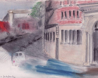 Ft George and Audubon - Washington Heights - NYC - print of original pastel drawing - 8x10 inches