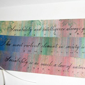 Set of 3 Hand Lettered Bookmarks Original Calligraphy Quotes by Emma Goldman and Pyotr Kropotkin image 1