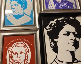 Justice Heroes Cards - 4x6 inches with envelope - prints from my papercut portraits - your choice - or suggest someone
