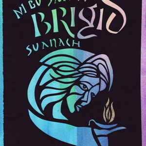 Papercut Art - The Other Pillar of the Irish - St Brigid - contemporary of St Patrick - handcut - St Brigid was ever wakeful