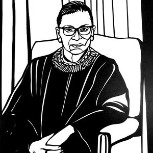Ruth Bader Ginsburg 8x10 Papierschnitt - Notorious RBG - handgeschnitten