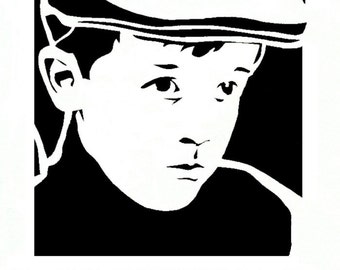 PIF card - Don&#39;t Let Me Down - stencil image - print 4.25 x 5.5 inches on cardstock - A2 envelope included