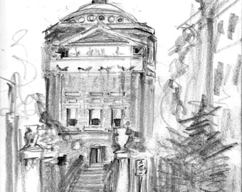 Earl Hall Columbia University Sketch Card Set - NYC Architecture (5x7)