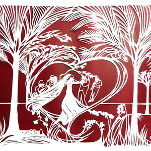 Wedding Dance special anniversary gift - papercut artwork