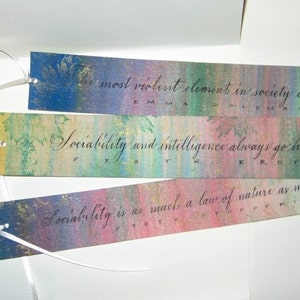 Set of 3 Hand Lettered Bookmarks Original Calligraphy Quotes by Emma Goldman and Pyotr Kropotkin image 2