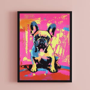 French Bulldog Modern Art Print, Vibrant Wall Decor for Dog Lovers, Colorful and Modern Home Decor & Wall Art