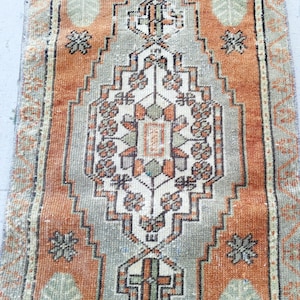 Small Turkish Oushak Rug 2x4, Wool Anatolian Entryway Rug