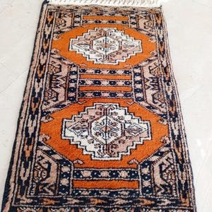 Tappeto 1x2, piccolo tappeto di lana tessuto a mano, piccolo tappeto afgano antico, tappeto vintage, piccolo tappeto di lana di design 1x2, confezione regalo per occasioni speciali 1x1,8 piedi