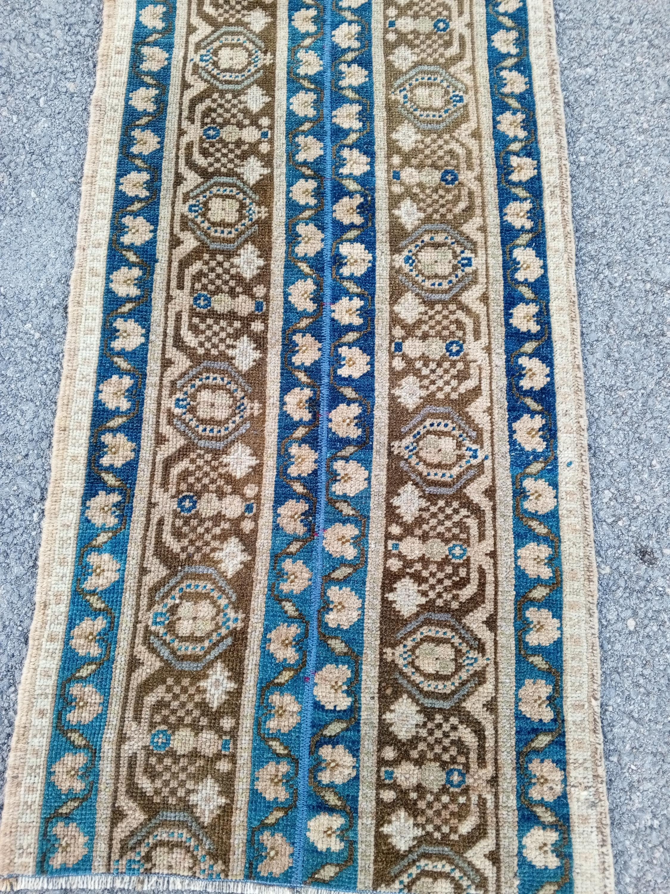 ヴィンテージトルコランナーラグ：パッチワーク廊下敷きラグ（1.11x6.8