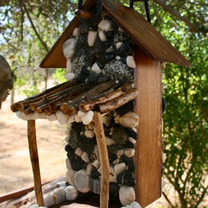 Rustic Hanging Bird Feeder, Gift for Mom, Functional Yard Decorations