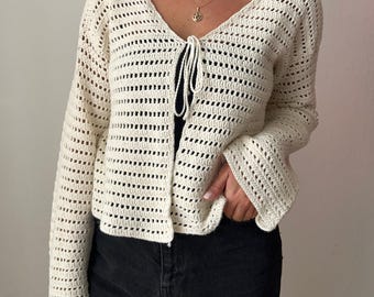 Cotton Cardi crochet pattern ENGLISH VERISON