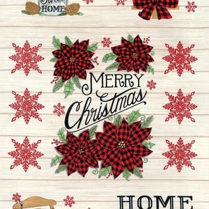 23&quot; Fabric Panel | Moda Home Sweet Holidays Deb Strain Christmas Wood Cream