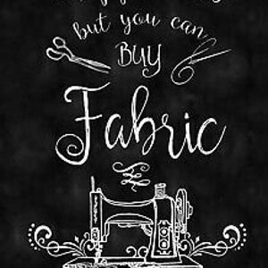 23" Fabric Panel - Timeless Treasures Can't Buy Happiness Sewing Machine Black