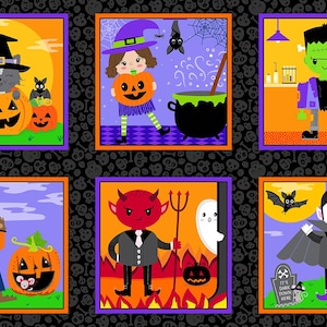 23&quot; Fabric Panel | Blank Halloween Little Monsters Costume Block Black