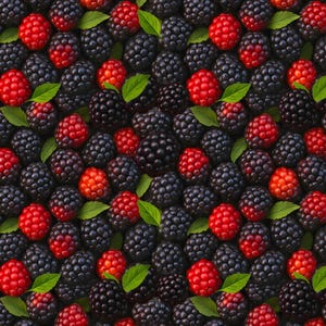 Food Fabric | Fruits & Veggies Packed Blackberries | David Textiles YARD