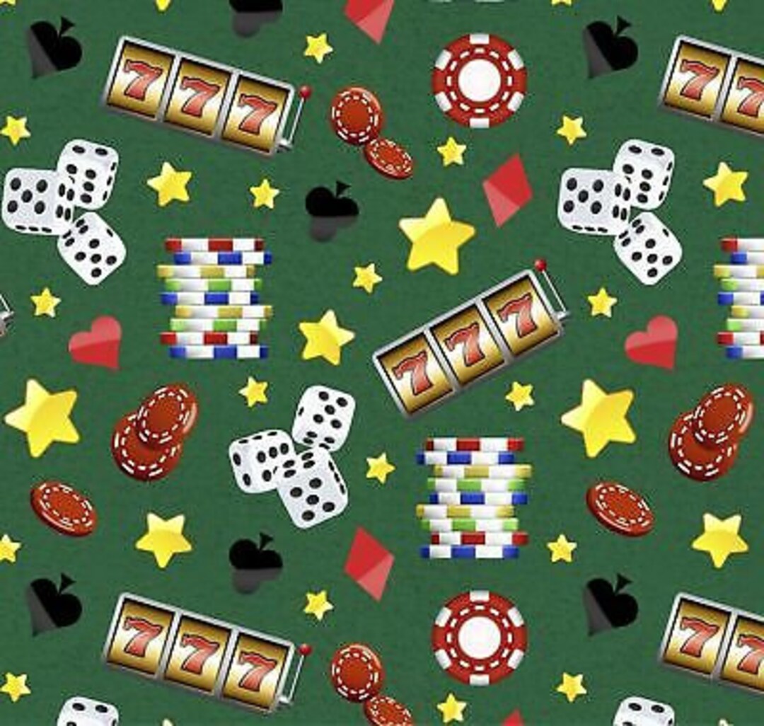Casino Fabric Digital Dice Poker Chip Slot Toss Green David Textiles