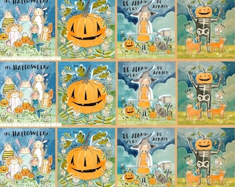 36" Fabric Panel | Free Spirit Cori Dantini Halloween Costume Pumpkin Block