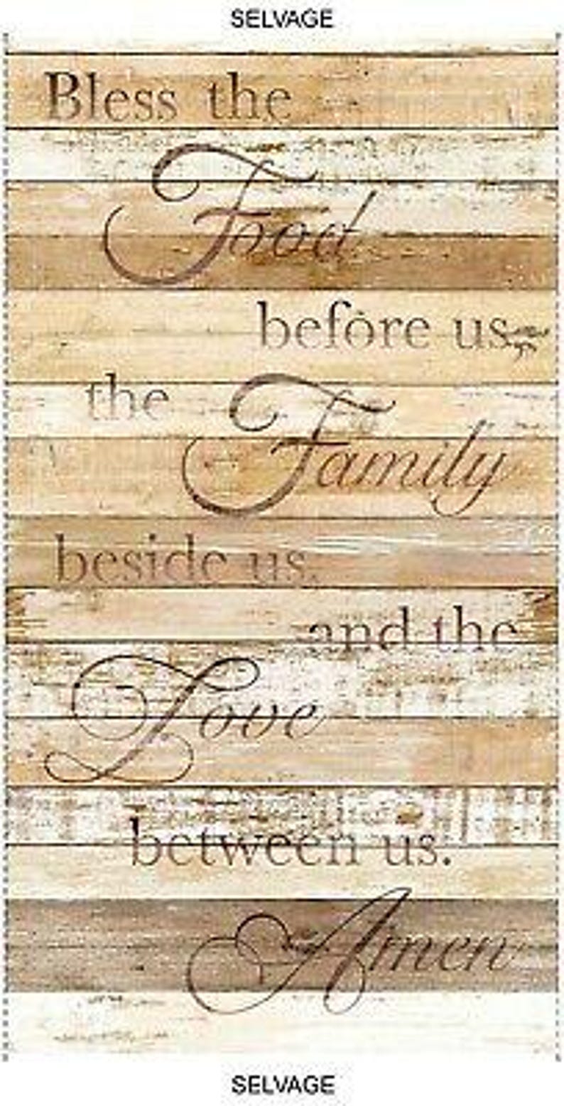 23" Fabric Panel - Timeless Treasures Cotton Joy Bless This Food Wallhanging image 1
