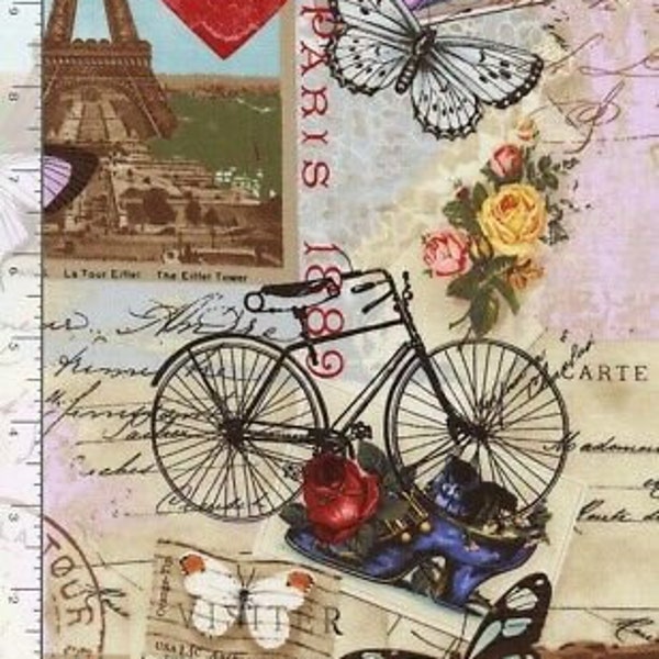 Travel Fabric - Paris Atelier French Patch Antique - Timeless Treasures YARD