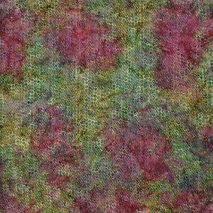 Island Batik Fabric - Christmas Red & Green Rings - Cotton YARD