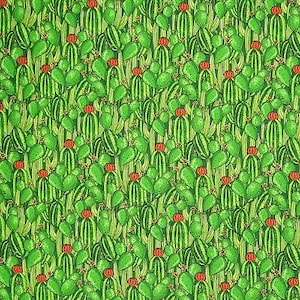 Blank Fabric | Red Rock Reflections Green Packed Cactus | By the Yard