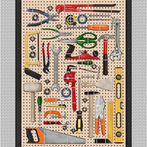 23" Fabric Panel | Henry Glass Man Cave Tool & Hardware Workbench Scene