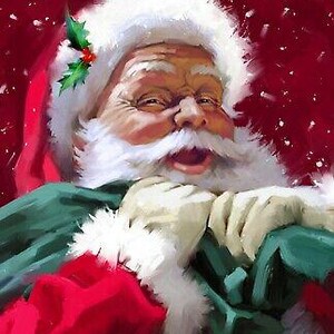 35&quot; Fabric Panel | David Textiles Digital Santa Claus Portrait Christmas Scene