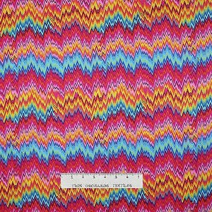 Tibeca Fabric - Delilah Flamestitch Stripe - Timeless Treasures YARD