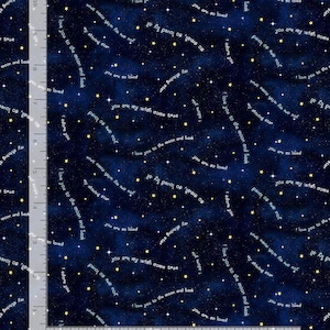 Owl Always Love You Fabric | Words in Sky Star Blue | Timeless Treasures YARD