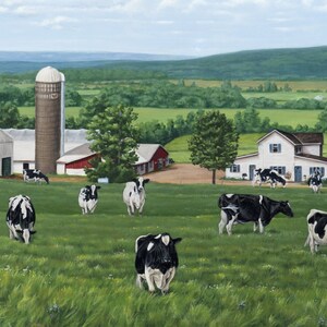 23" Fabric Panel | David Textiles Digital George Farm Dairy Cow Pasture Barn