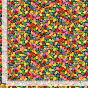 Easter Fabric | Packed Rainbow Jelly Bean Print | Timeless Treasures YARD