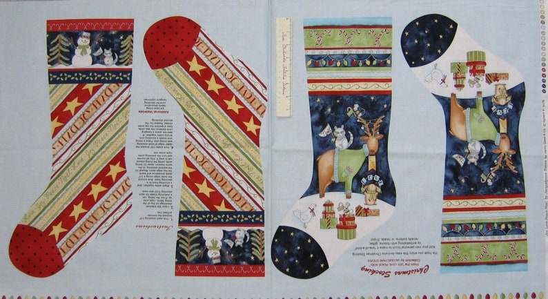 24/" Joy Love Peace Noel Stockings Henry Glass Christmas Fabric Panel