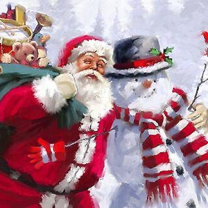 35&quot; Fabric Panel - David Textiles Digital Christmas Santa Claus & Snowman Scene