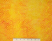 Tonga Batik Fabric - Orange Squares on Yellow B4170 - Timeless Treasures YARD