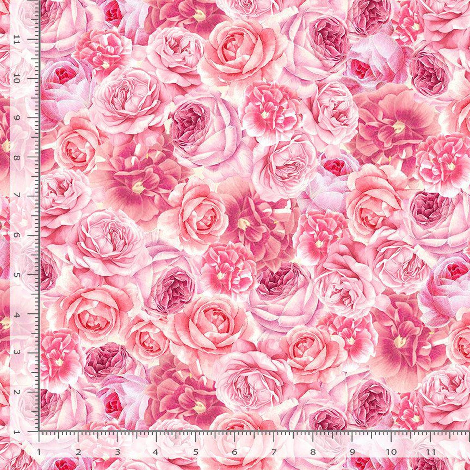 Floral Fabric | Packed Pink Roses | Timeless Treasures YARD - Etsy