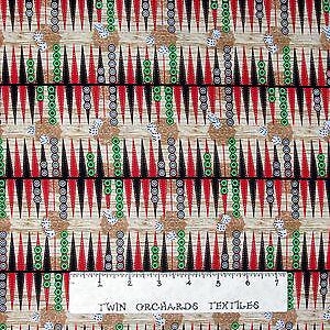 Sports Fabric - Backgammon Table Stripe C1948 - Timeless Treasures YARD