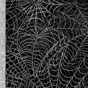 Halloween Fabric | Wicked Spider Webs Black White | Timeless Treasures YARD