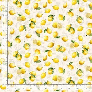 Limoncello Fabric | Tossed Lemons Cream | Timeless Treasures YARD