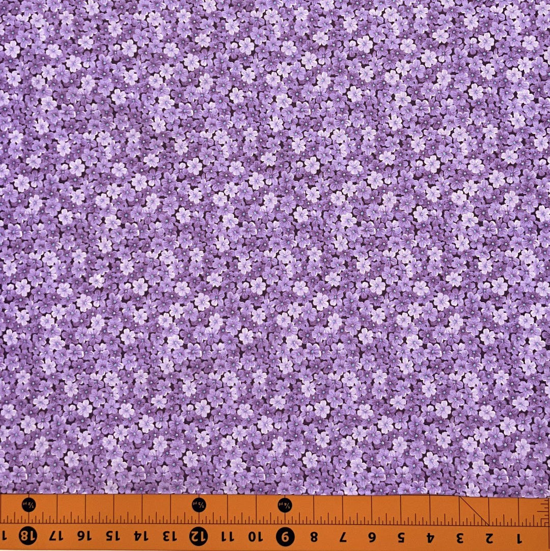 Fabric Traditions | Floral Purple Mini Packed Flowers | Cotton YARD - Etsy