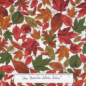 Harvest Fabric - Fall Autumn Leaf Toss Brown - Timeless Treasures Cotton YARD
