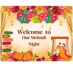 Letreros de bienvenida de Mehndi para Mehndi y Sangeet