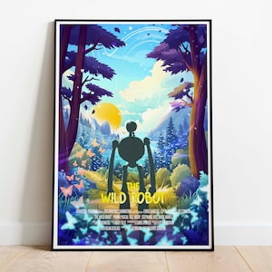 Impresión de El robot salvaje, póster de El robot salvaje, películas animadas, carteles de películas, arte mural de películas