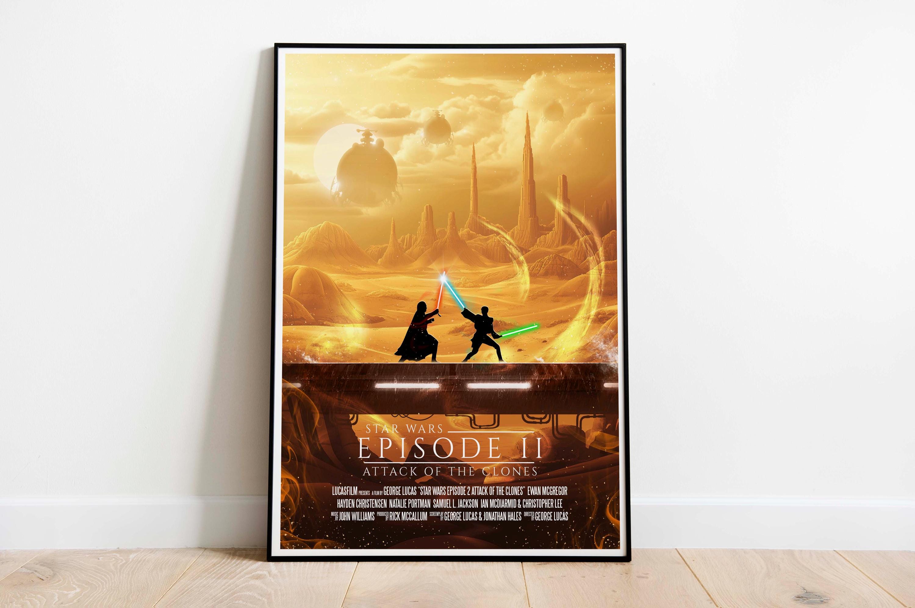 Star Wars Print, Star Wars Poster, Attack of the Clones, Movie Posters, Movie Wall Art