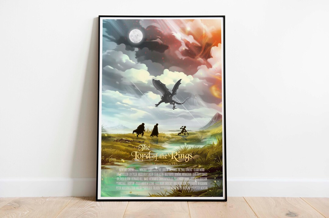 Two Towers Art Print, Lord of the Rings Movie Poster - Etsy