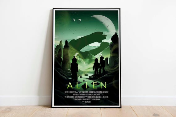 Alien Movie Poster, Horror Sci-Fi Wall Art Print, Glossy Heavyweight Paper
