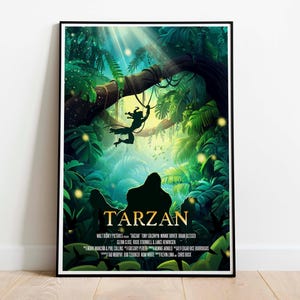 ターザン プリント、ターザン ポスター、アニメ映画、映画ポスター、映画ウォールアート