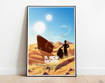 A New Hope Print, Star Wars Print, Star Wars Poster, Movie Posters, Movie Wall Art