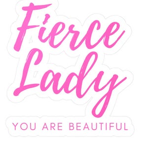 Decalques Fierce Lady | Adesivos de vinil recortados com beijo You Are Beautiful | Presente motivacional de afirmação positiva inspiradora
