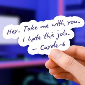 Cayde-6 Quote Sticker - &quot;I Hate This Job&quot; Kiss-Cut Vinyl Decal for Destiny 2 Gamer Gear Gaming Hunter Vanguard Gift